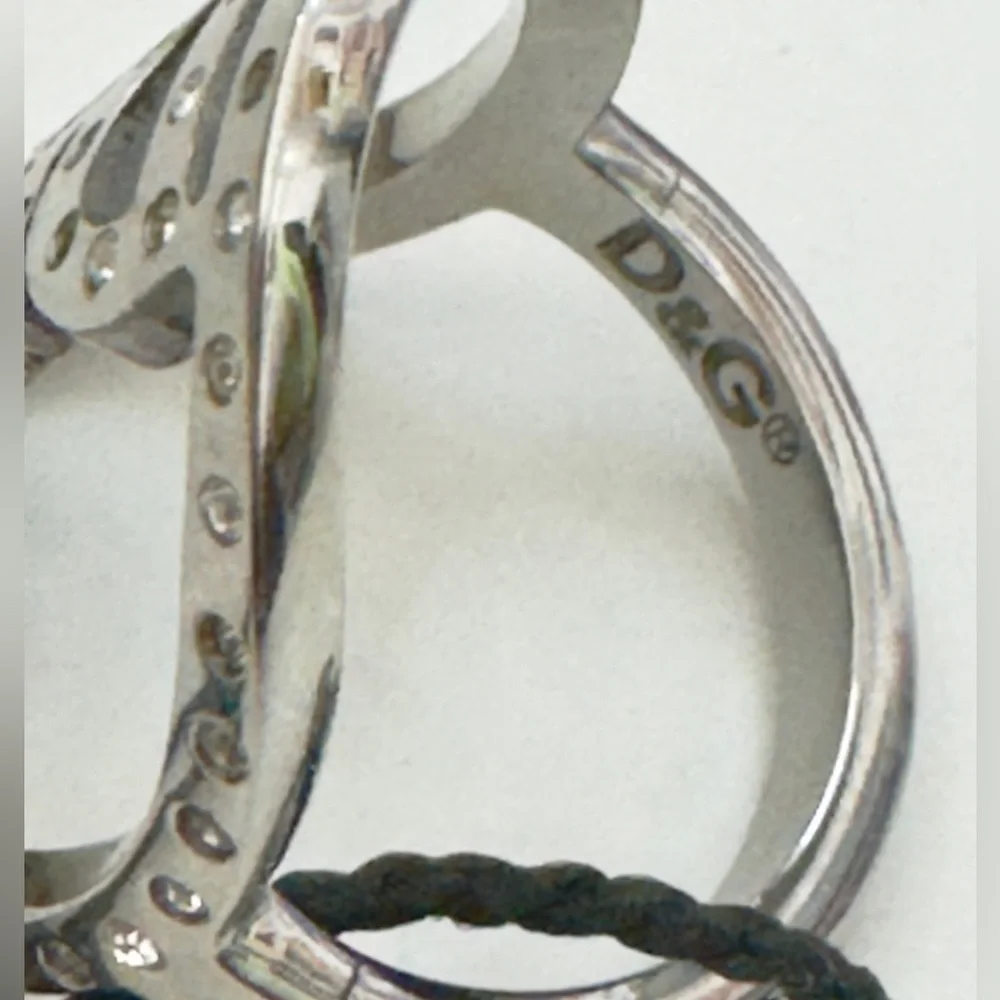 D&G Silver Ring w Crystals